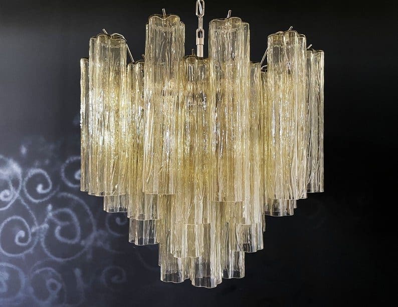 Murano Glass Yellow Chandelier – 36 Tubes