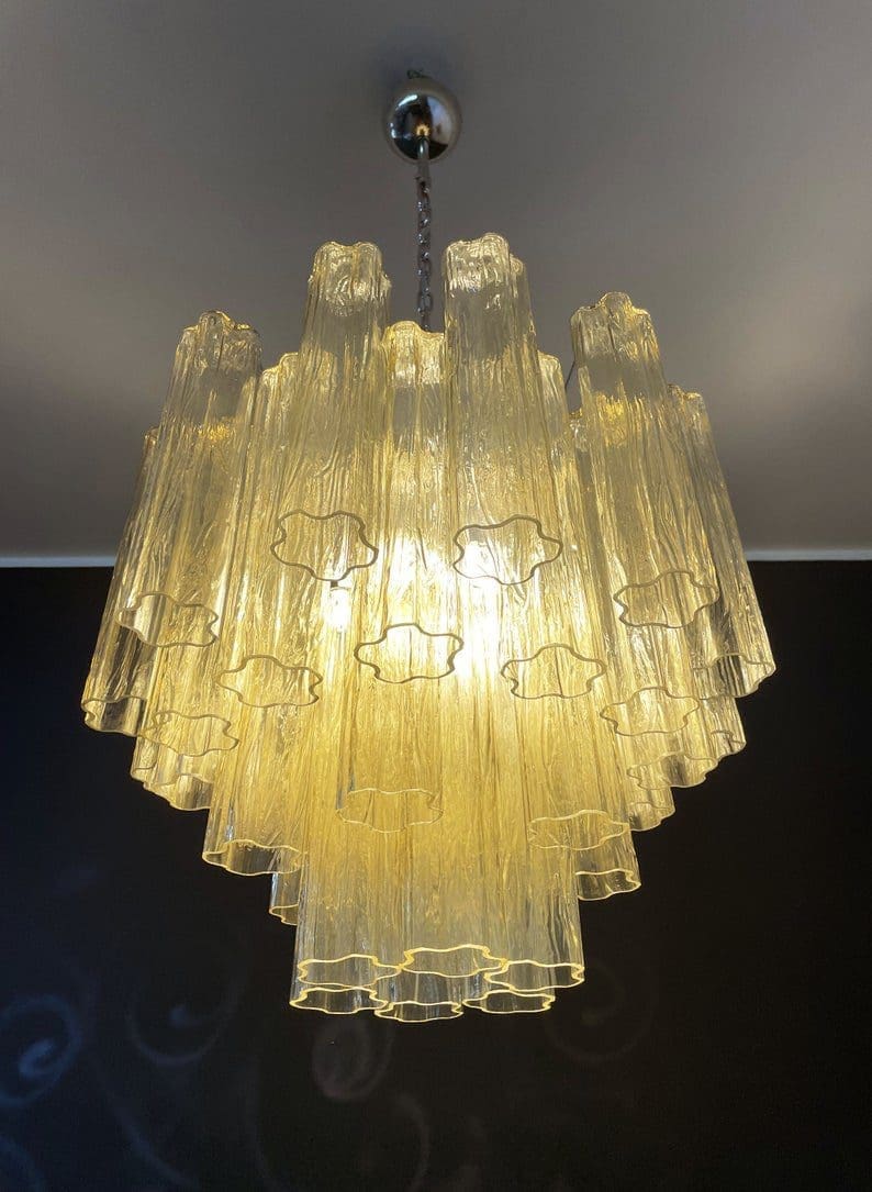Murano Glass Yellow Chandelier – 36 Tubes