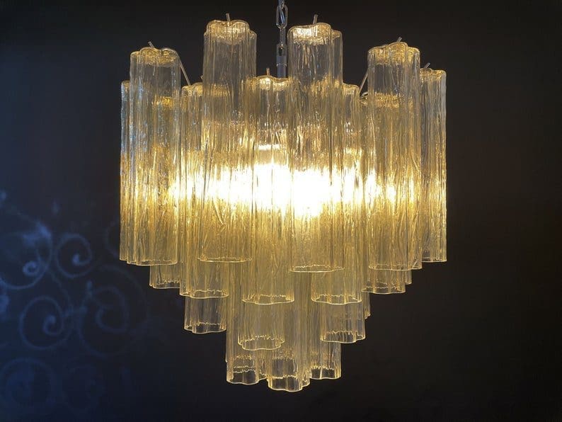 Murano Glass Yellow Chandelier – 36 Tubes