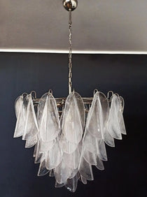 Murano Glass Chandelier – 23 Rondini – Granigliar – Transparent