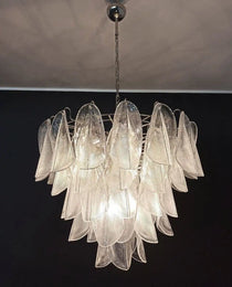 Murano Chandelier – Rondini – 57 glass leaves – Transparent