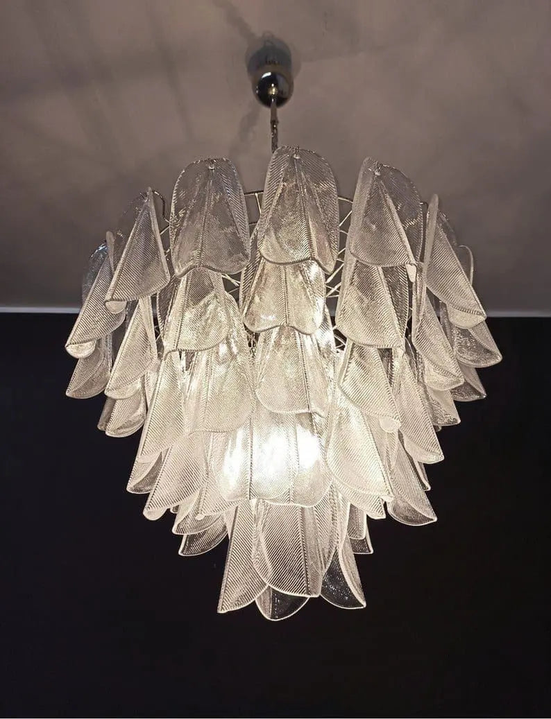 Murano Glass Chandelier – 23 Rondini – Granigliar – Transparent