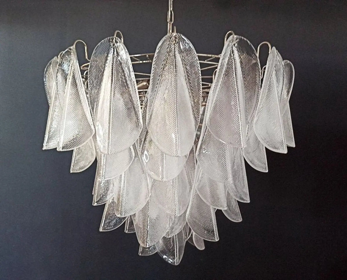 Murano Glass Chandelier – 23 Rondini – Granigliar – Transparent