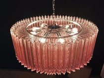 Murano Glass Chandelier – Triedri – 391 prisms – Pink