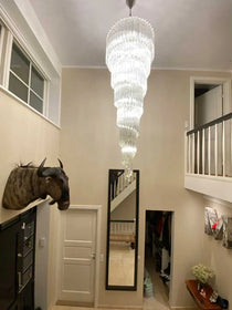 Murano Glass Chandelier – Spiral – 215 prisms – Transparent
