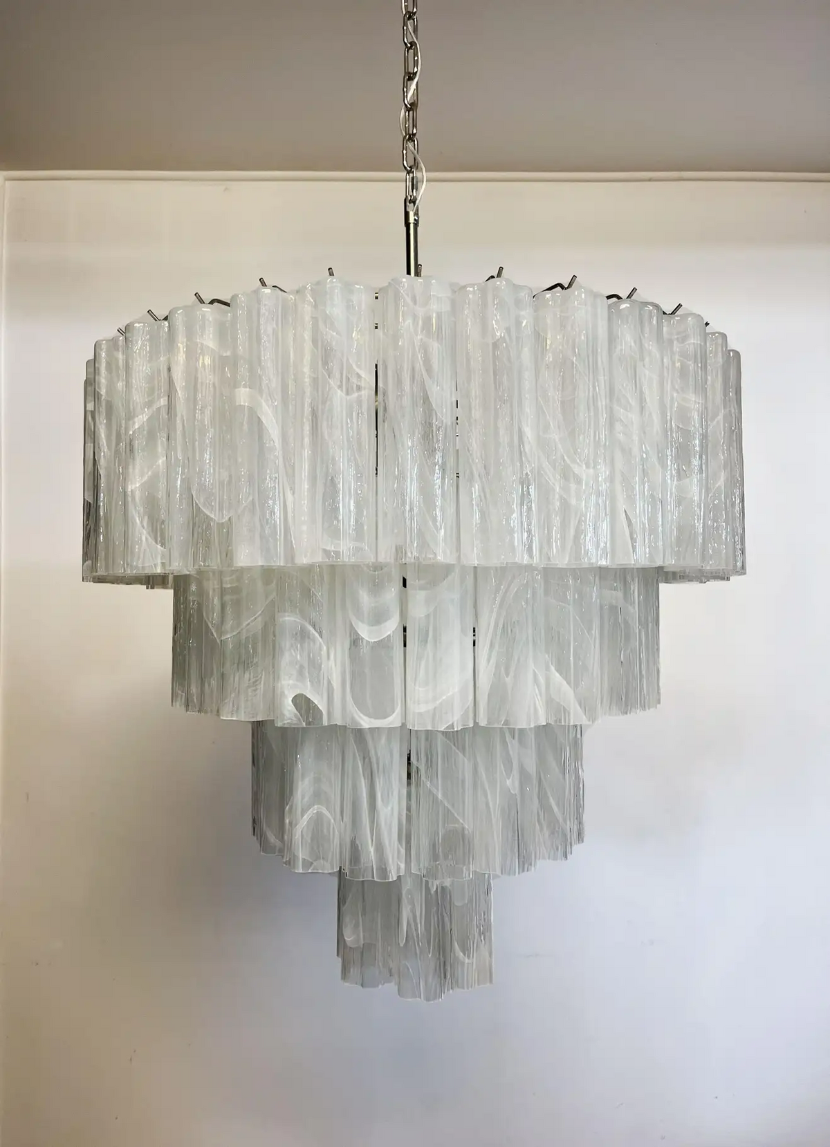 Murano Glass Chandelier – 78 tubes – Alabaster white