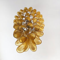 Murano Glass Amber Petals Spiral Chandelier