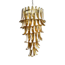 Murano Glass Amber Petals Spiral Chandelier