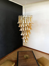 Exquisite Murano Amber Petals Spiral Chandelier - CasaraHouse