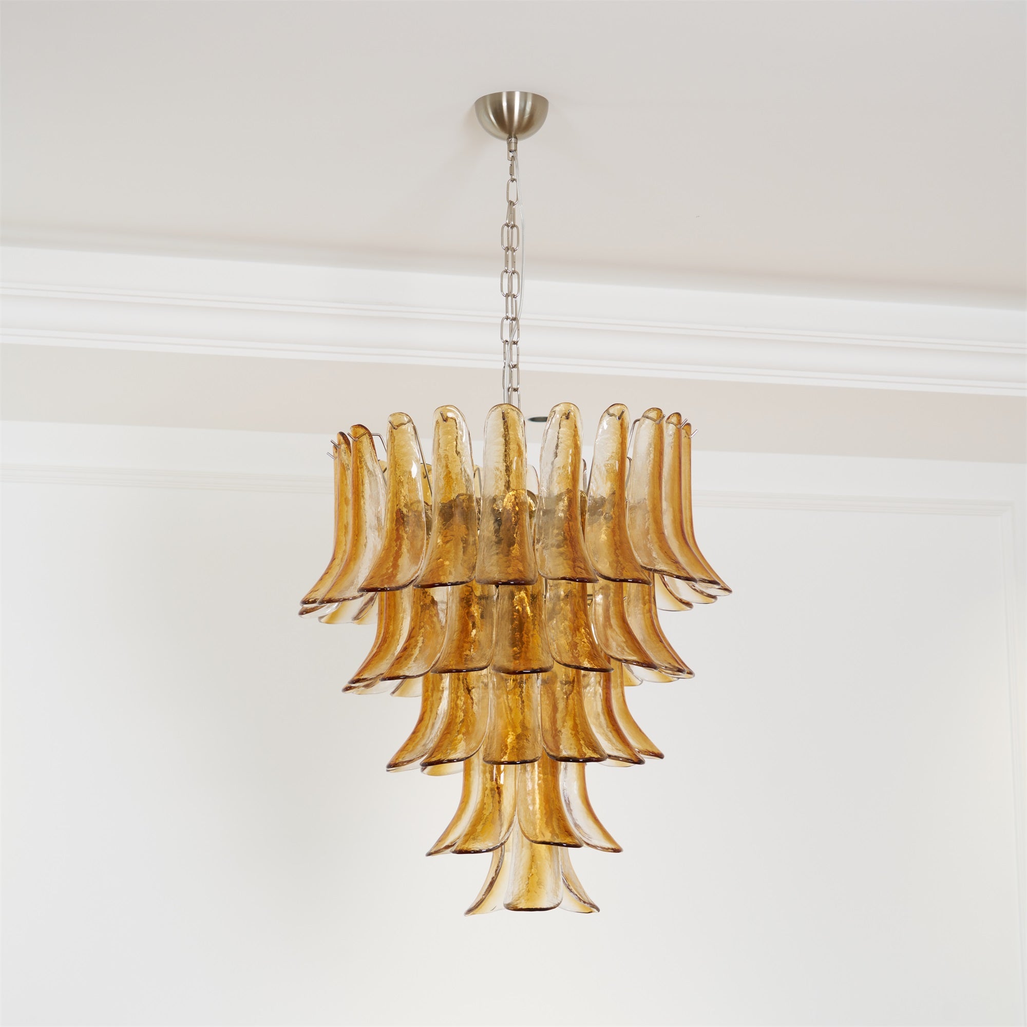 Murano Glass Amber Lily Chandelier