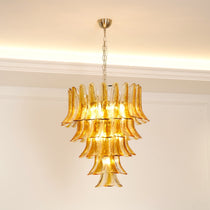 Murano Glass Amber Lily Chandelier