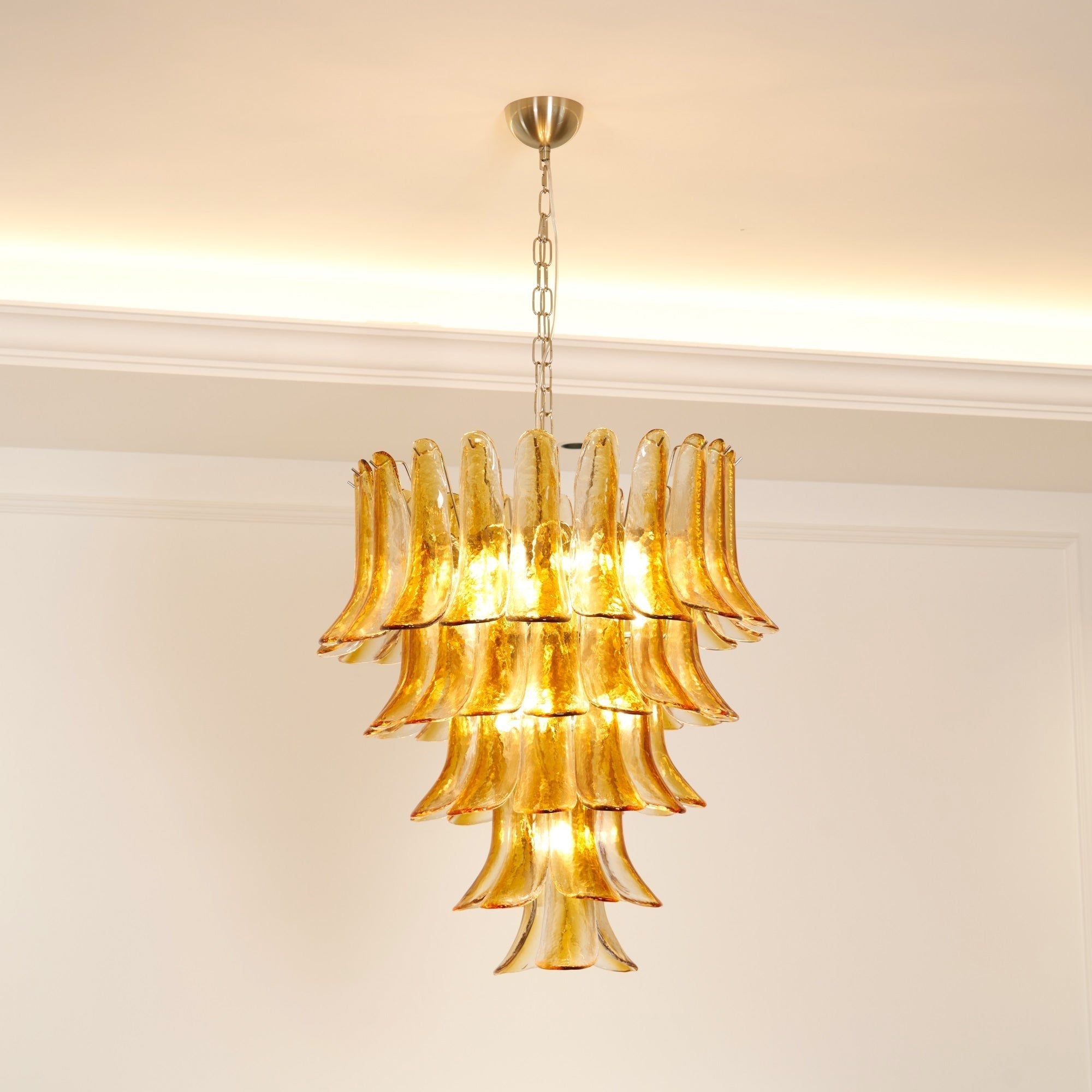 Murano Glass Amber Lily Chandelier