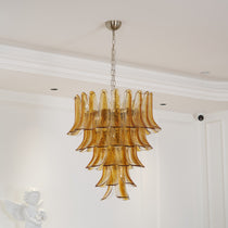 Murano Glass Amber Lily Chandelier