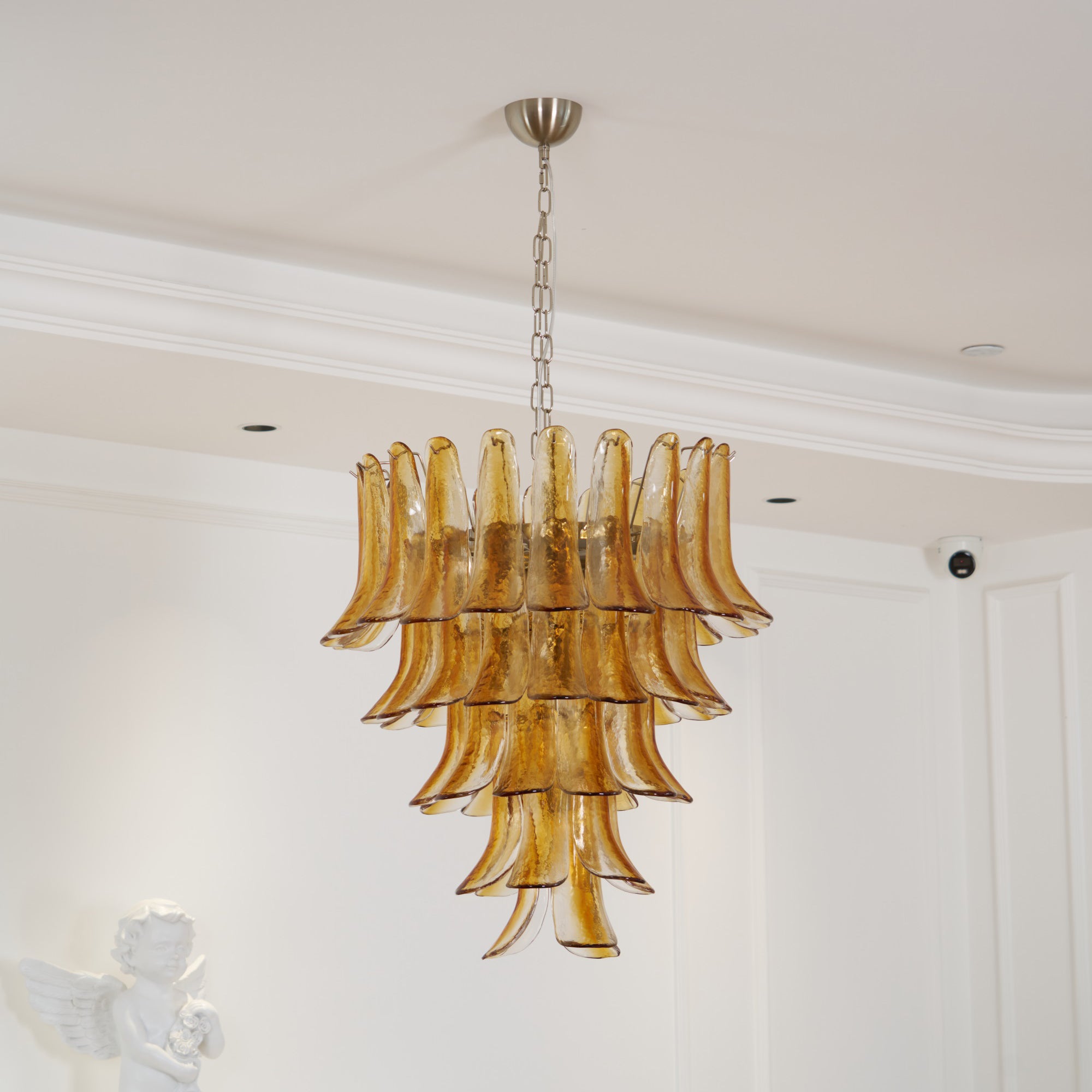 Murano Glass Amber Lily Chandelier