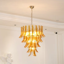 Murano Glass Amber Lily Chandelier
