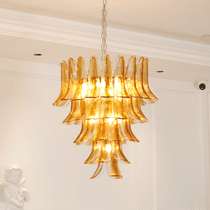 Murano Glass Amber Lily Chandelier