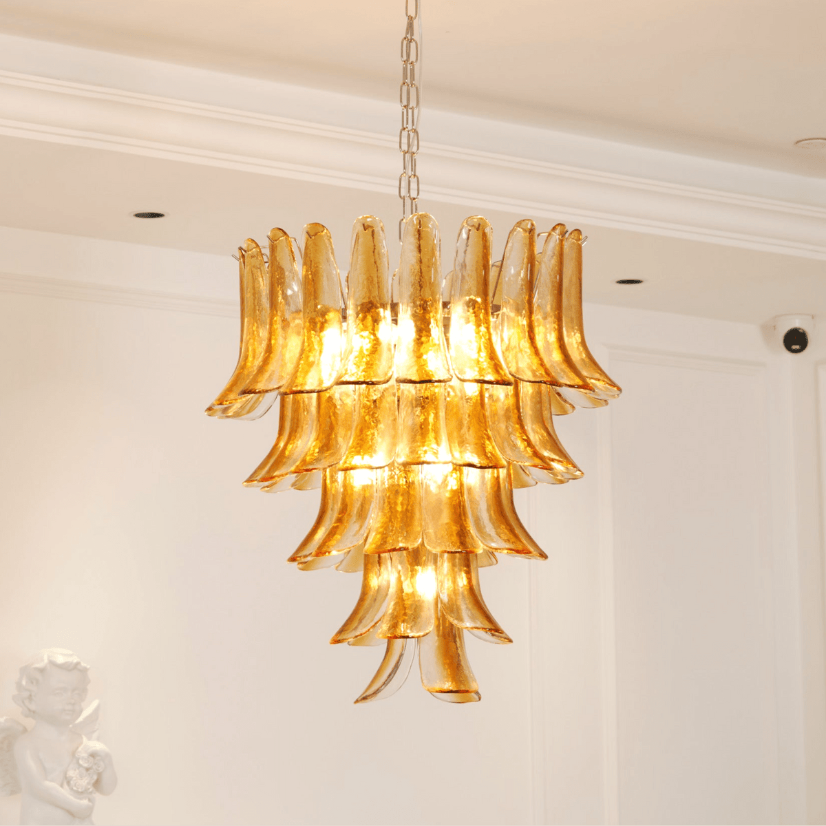 Murano Glass Amber Lily Chandelier