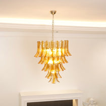 Murano Glass Amber Lily Chandelier