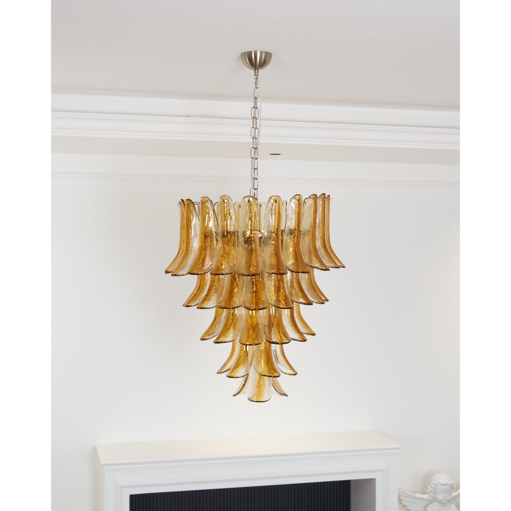 Murano Glass Amber Lily Chandelier