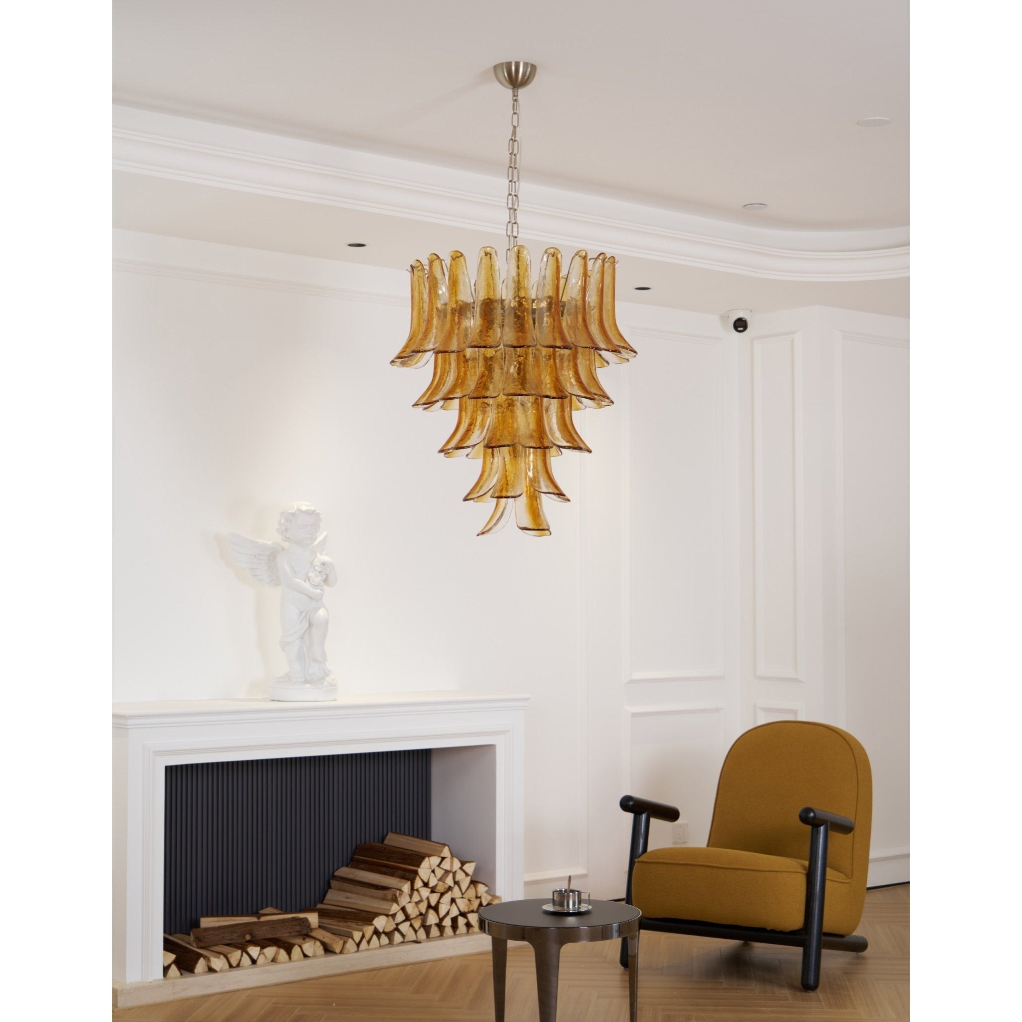 Murano Glass Amber Lily Chandelier