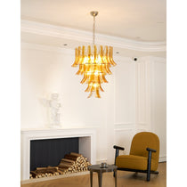 Murano Glass Amber Lily Chandelier