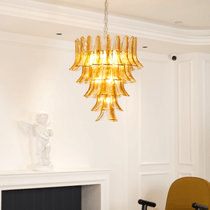 Murano Glass Amber Lily Chandelier