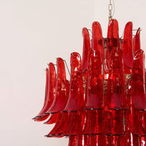 Murano Glass Crimson Cascade Chandelier