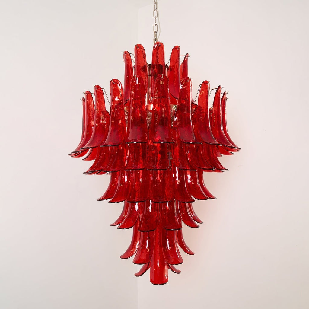 Murano Glass Crimson Cascade Chandelier