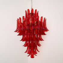Murano Glass Crimson Cascade Chandelier
