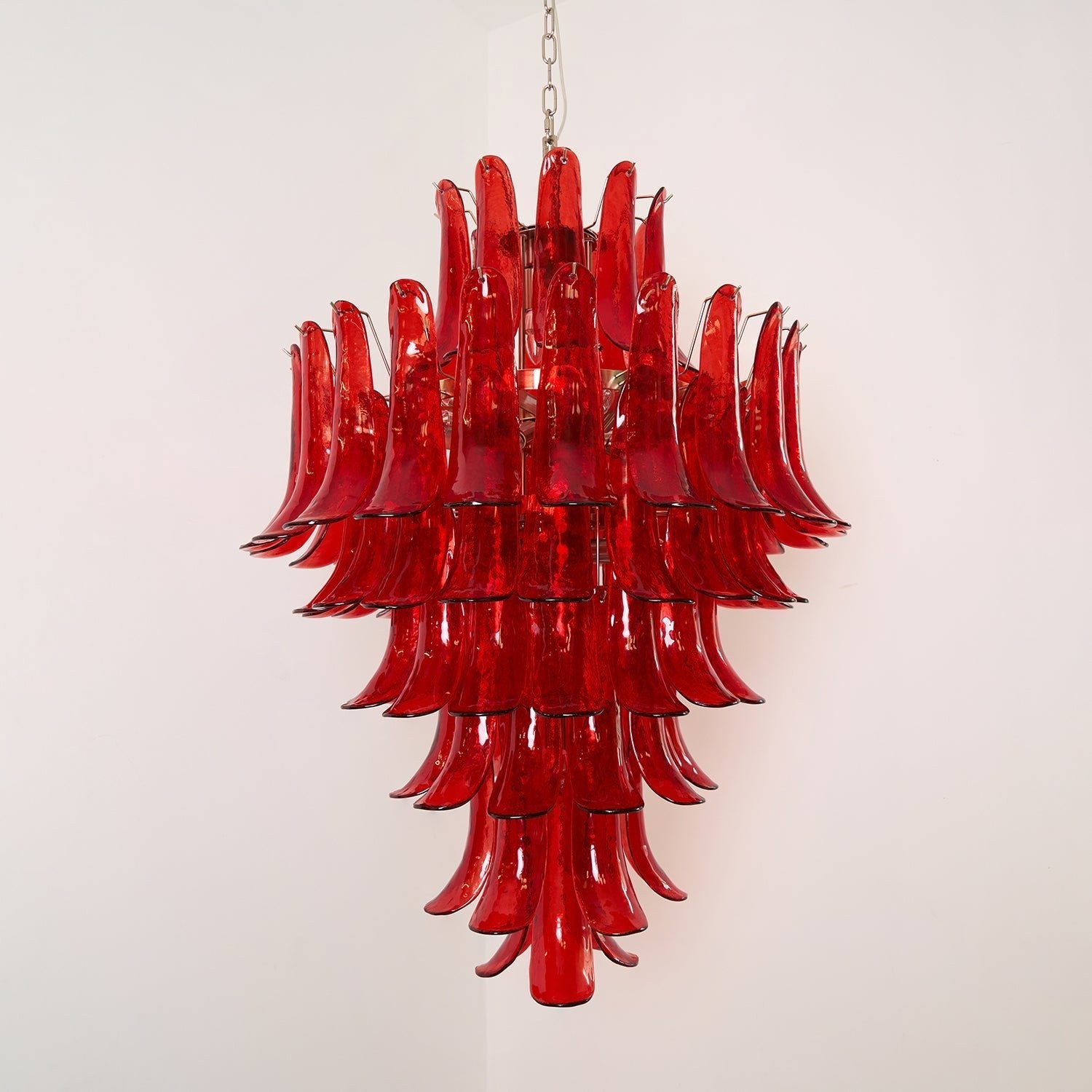 Murano Glass Crimson Cascade Chandelier
