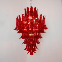 Murano Glass Crimson Cascade Chandelier