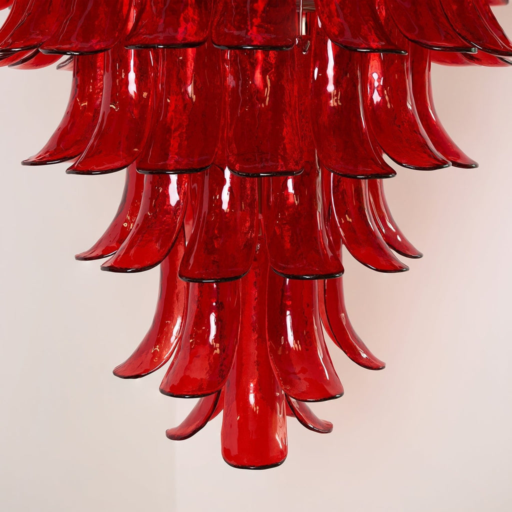 Murano Glass Crimson Cascade Chandelier