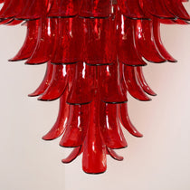 Murano Glass Crimson Cascade Chandelier