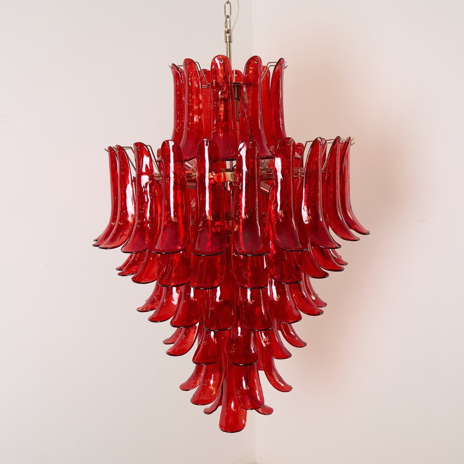 Murano Glass Crimson Cascade Chandelier