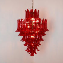Murano Glass Crimson Cascade Chandelier