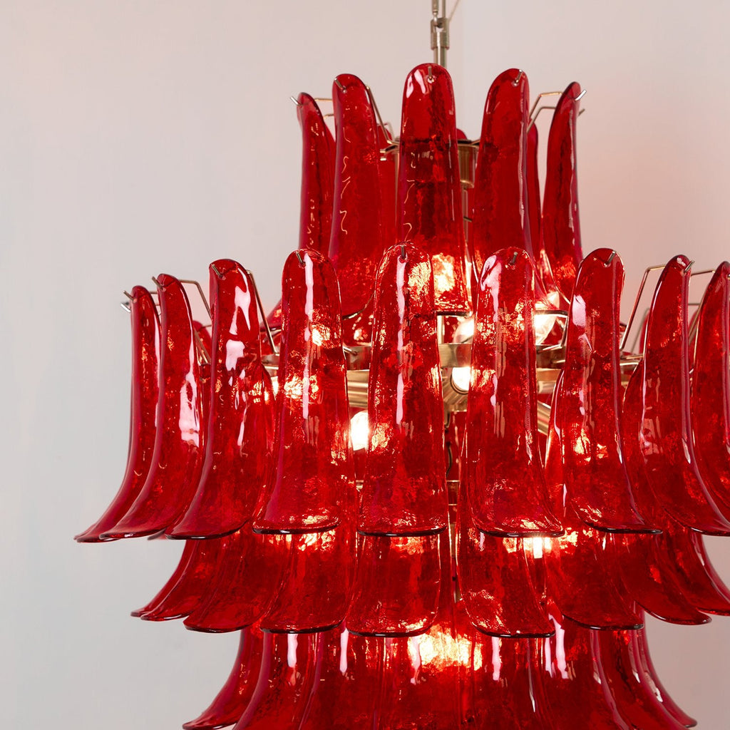 Luxury Murano Crimson Cascade Chandelier - CasaraHouse