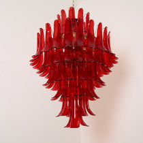 Murano Glass Crimson Cascade Chandelier