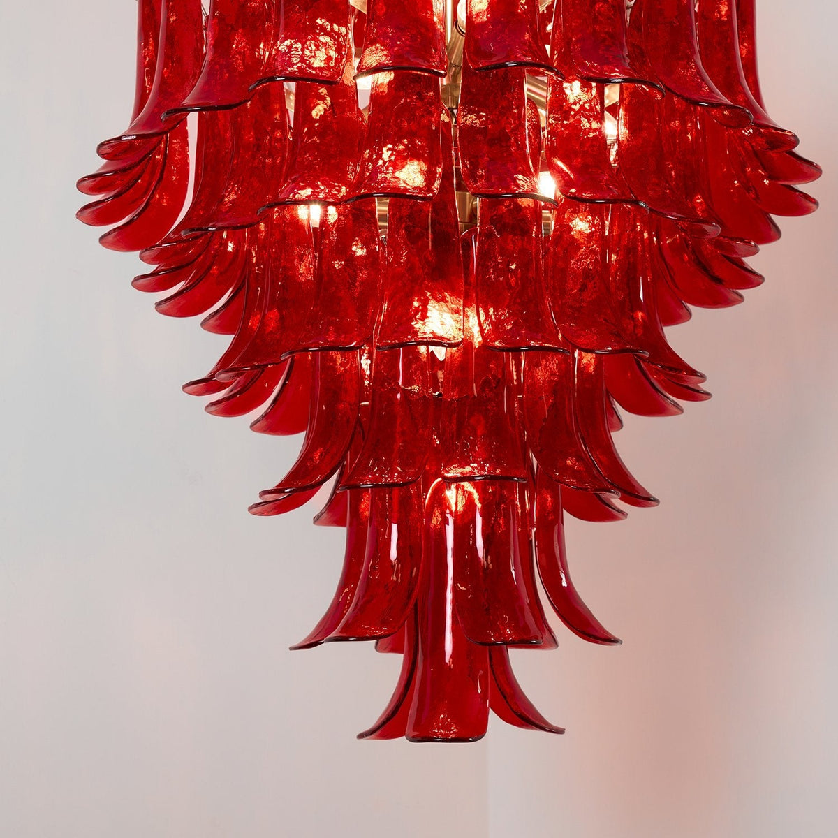 Murano Glass Crimson Cascade Chandelier