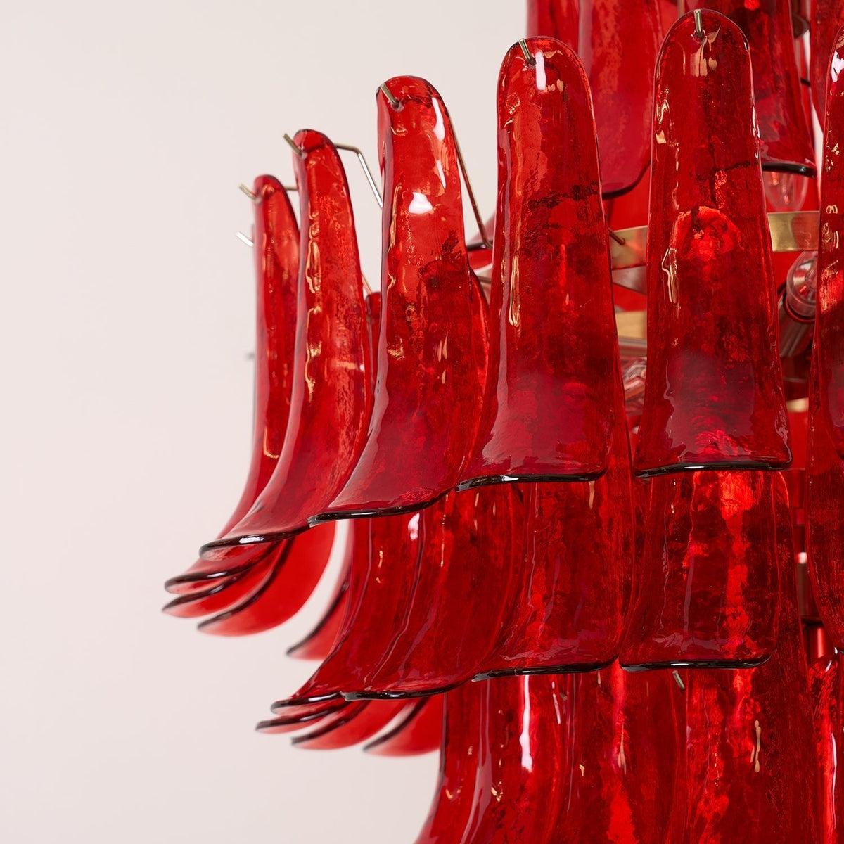 Murano Glass Crimson Cascade Chandelier