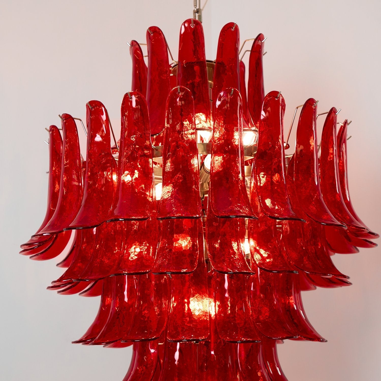 Murano Glass Crimson Cascade Chandelier