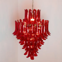 Murano Glass Crimson Cascade Chandelier