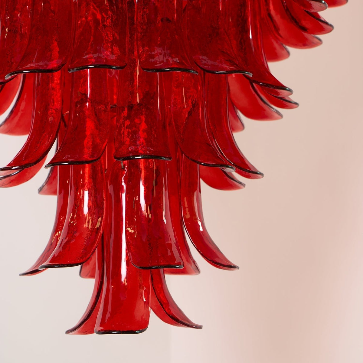 Murano Glass Crimson Cascade Chandelier