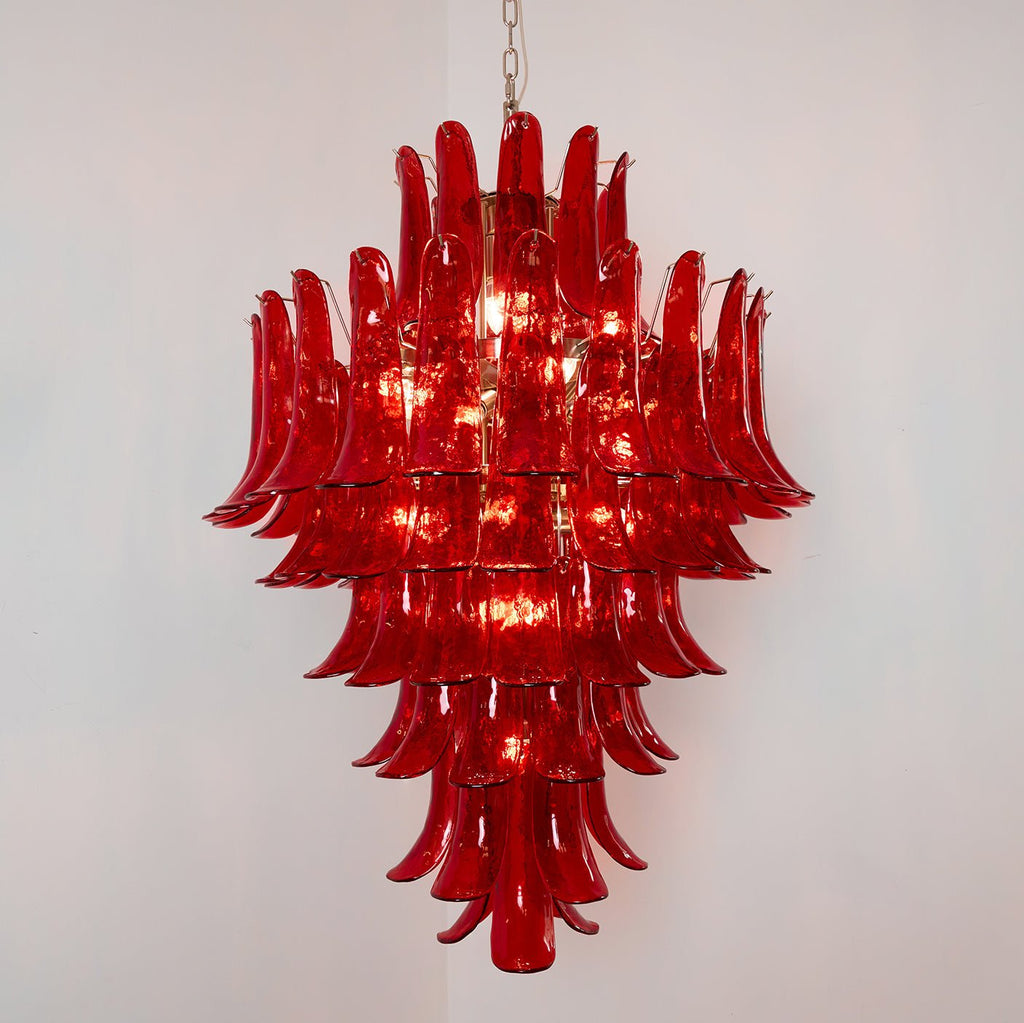 Luxury Murano Crimson Cascade Chandelier - CasaraHouse