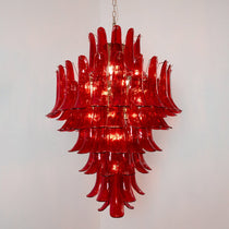 Murano Glass Crimson Cascade Chandelier