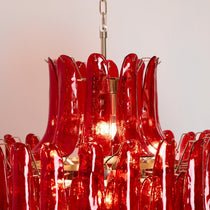 Murano Glass Crimson Cascade Chandelier