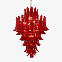 Luxury Murano Crimson Cascade Chandelier - CasaraHouse