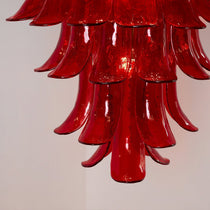 Murano Glass Crimson Cascade Chandelier