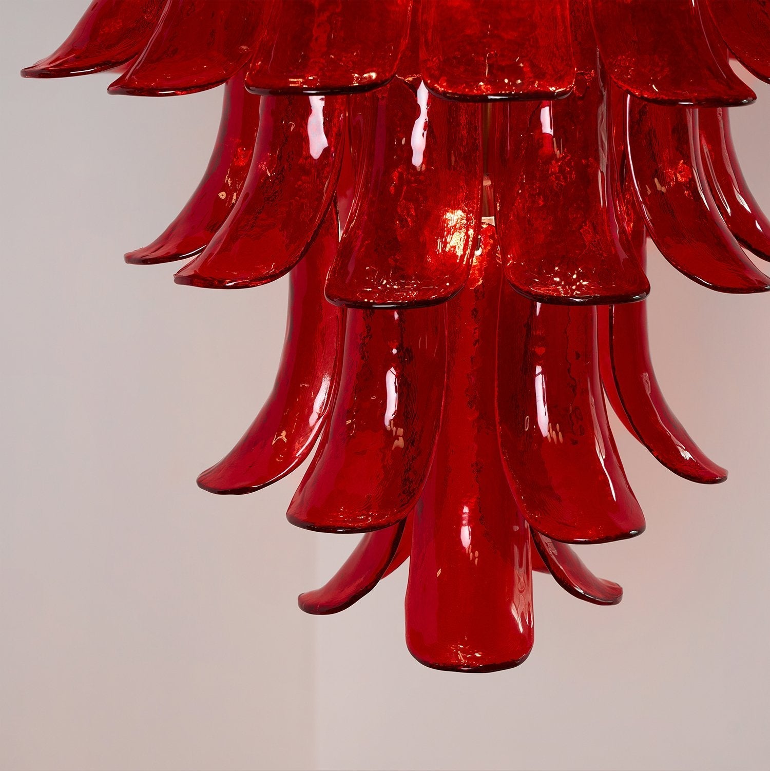 Murano Glass Crimson Cascade Chandelier