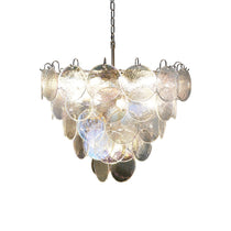 Murano Glass Disc Iridescent Chandelier