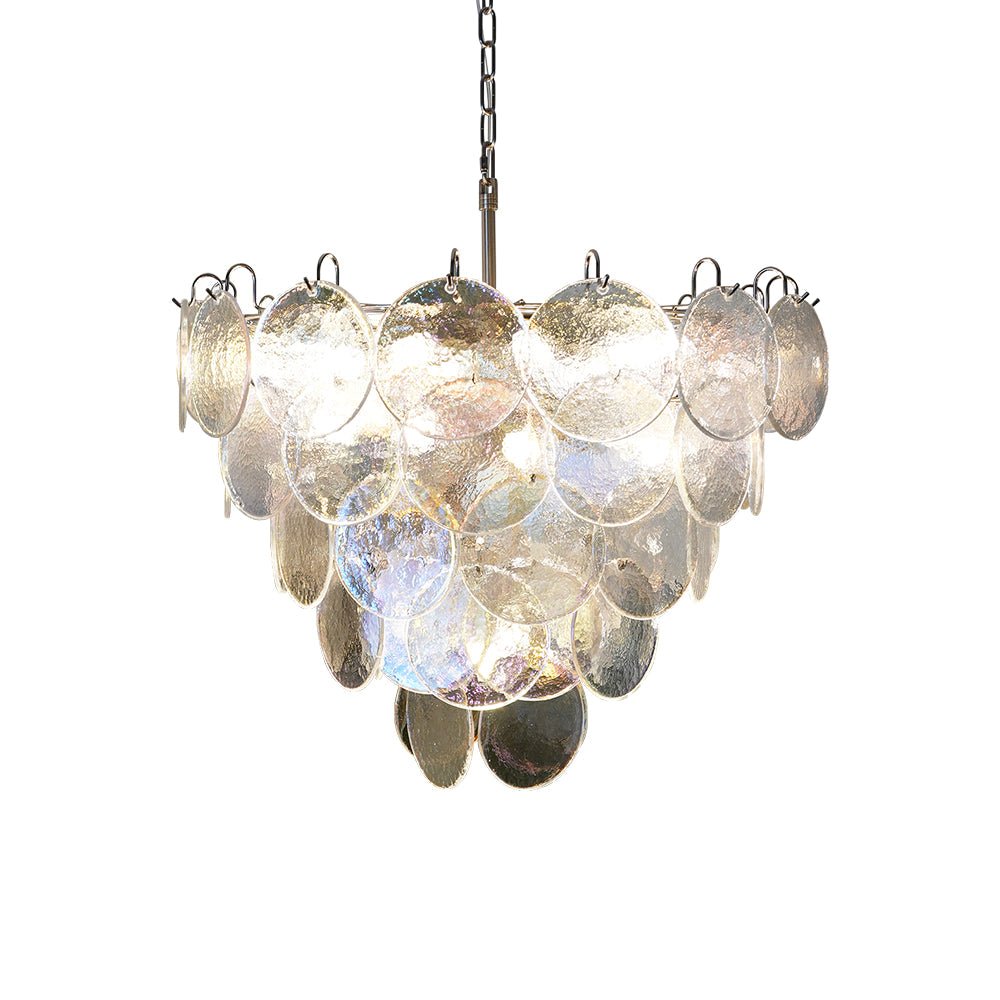 Murano Glass Disc Iridescent Chandelier